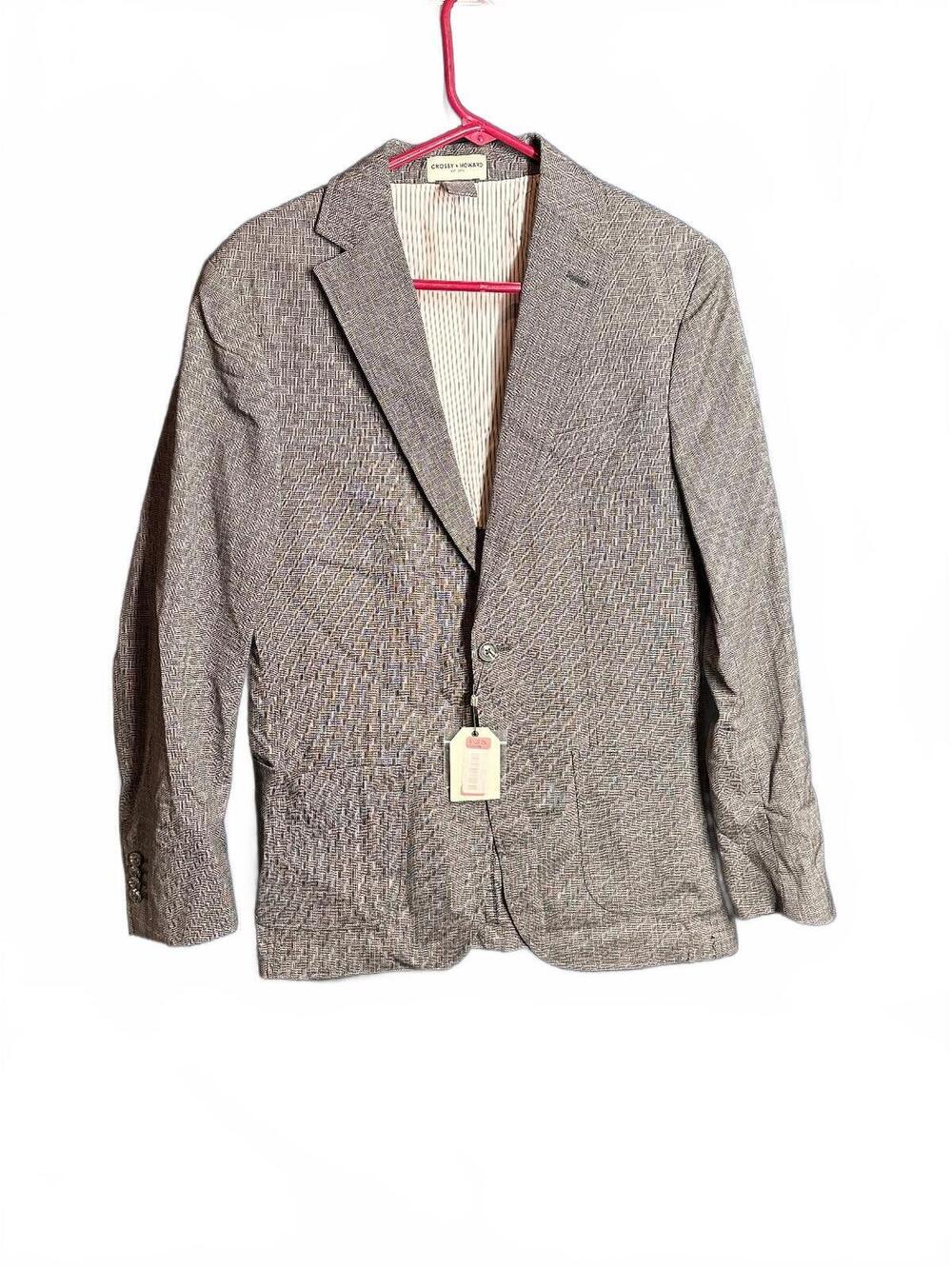 Crosby & Howard Men's Gray Patterned Blazer Jacket Size L